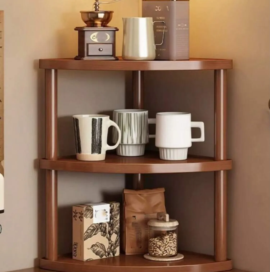 Wooden Coffee Station Organizer