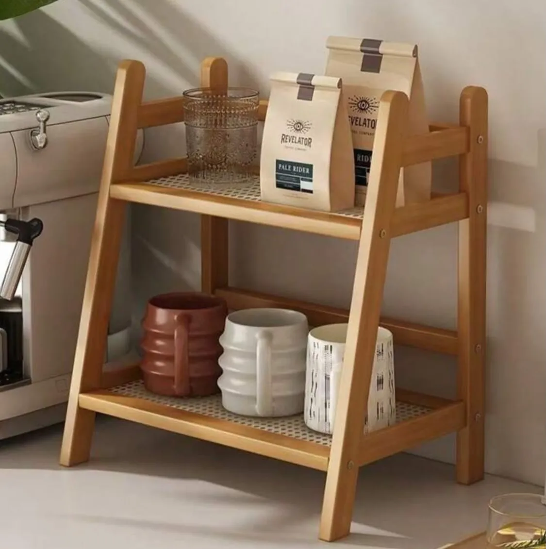 Wooden Coffee Station Organizer