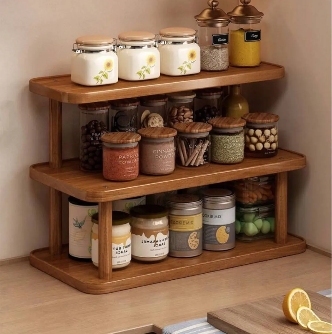 Wooden Coffee Station Organizer