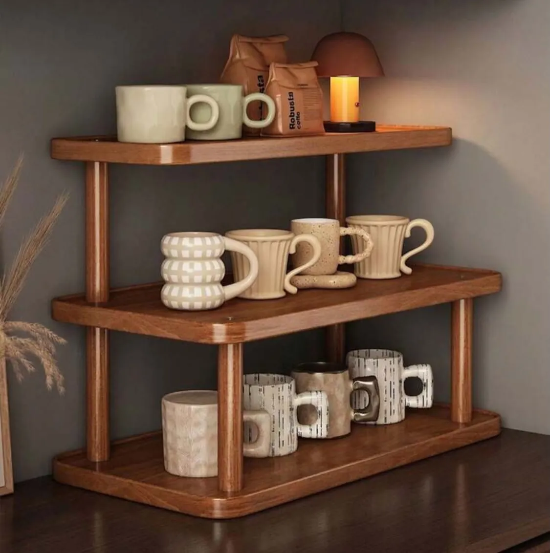 Wooden Coffee Station Organizer