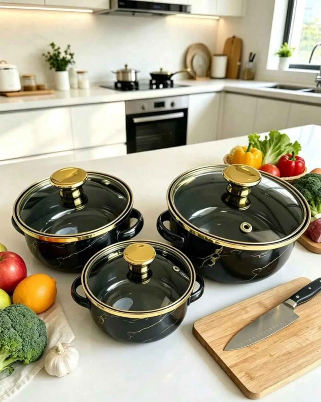 Floral Pattern Ceramic Pot Set