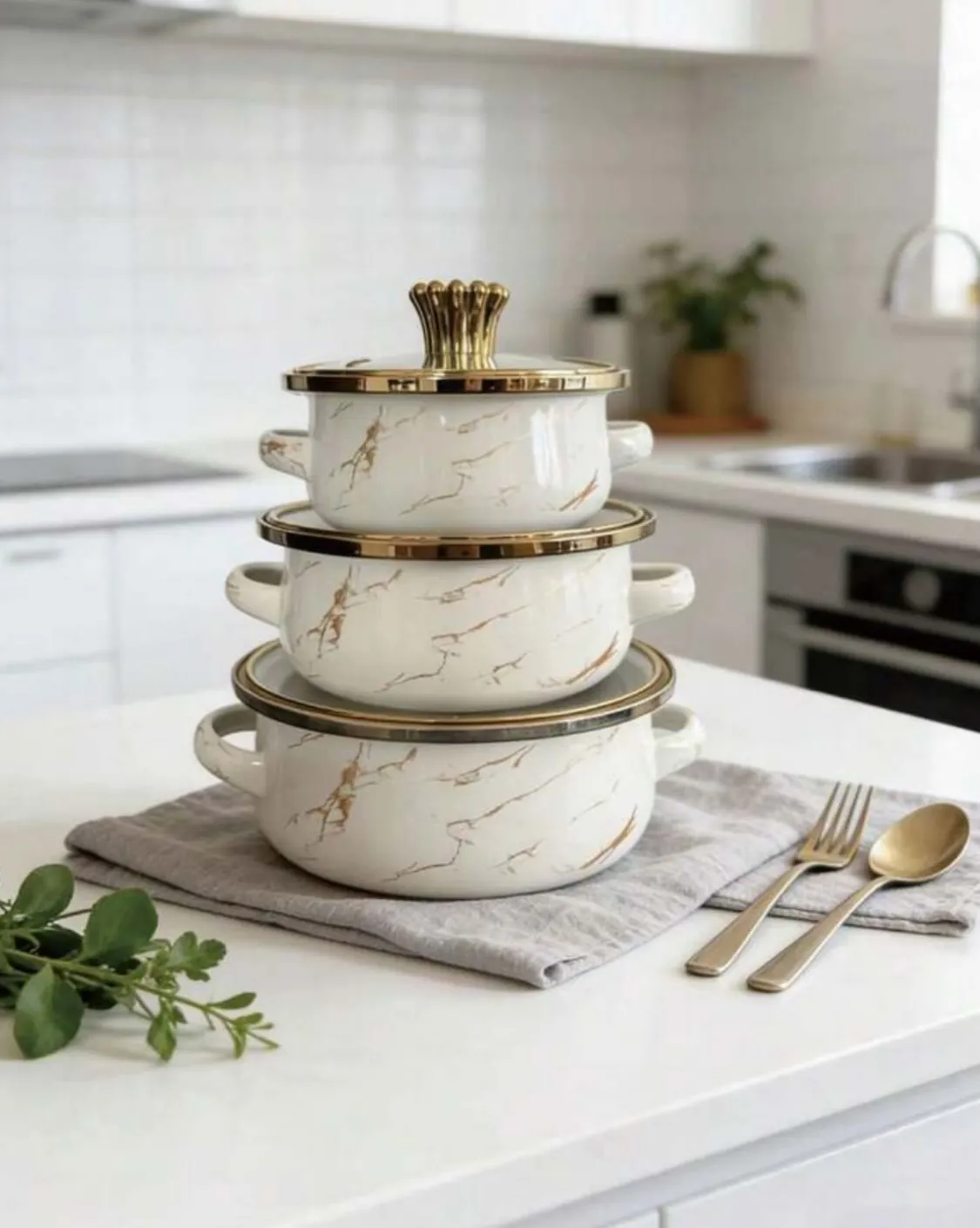Floral Pattern Ceramic Pot Set