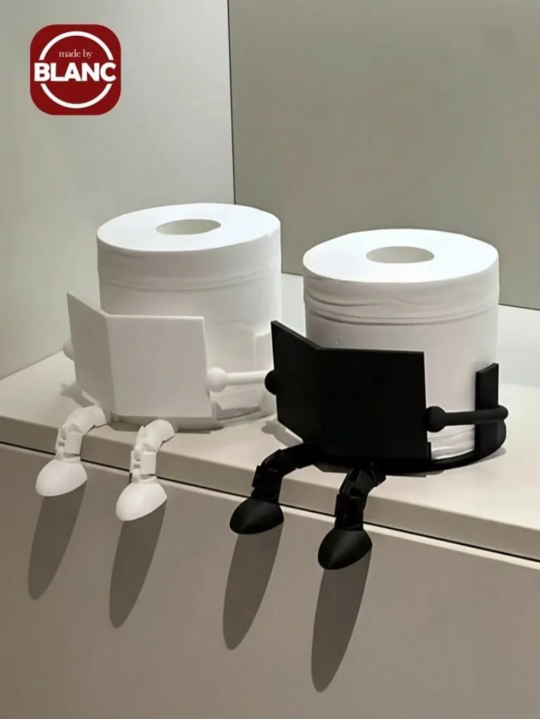 Wall-Mounted Toilet Paper Holder with Shelf