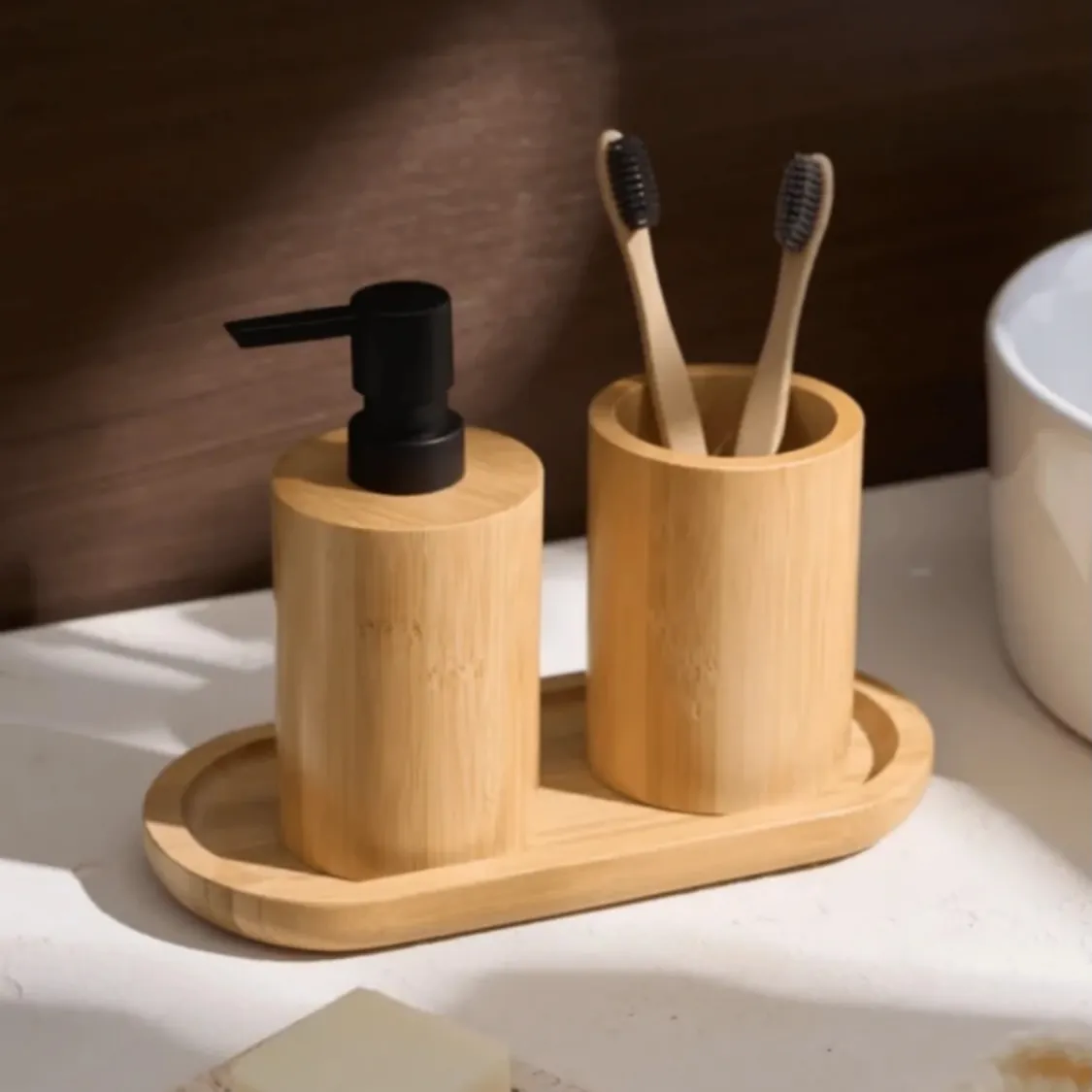 Wall-Mounted Wooden Bathroom Organizer