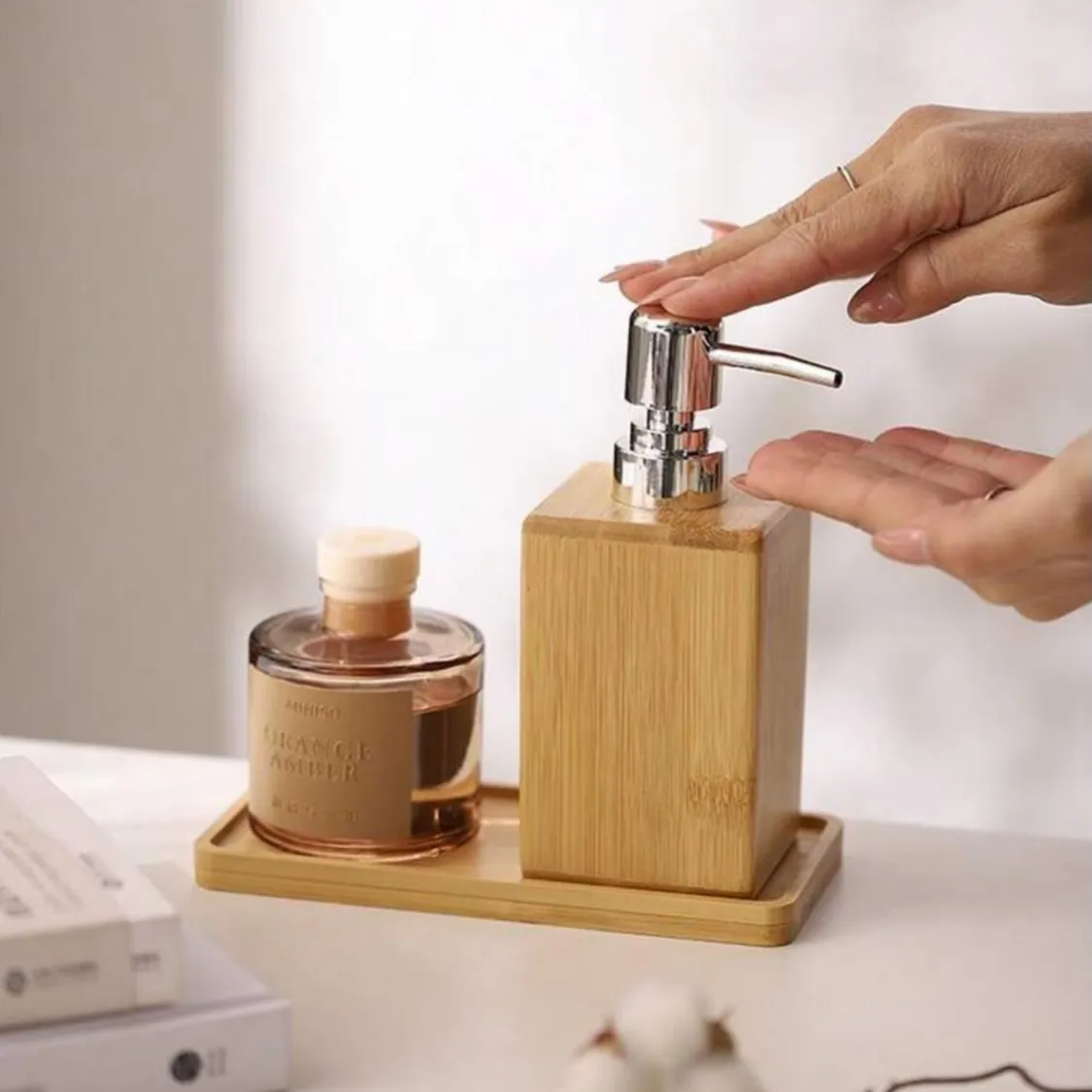 Wall-Mounted Wooden Bathroom Organizer