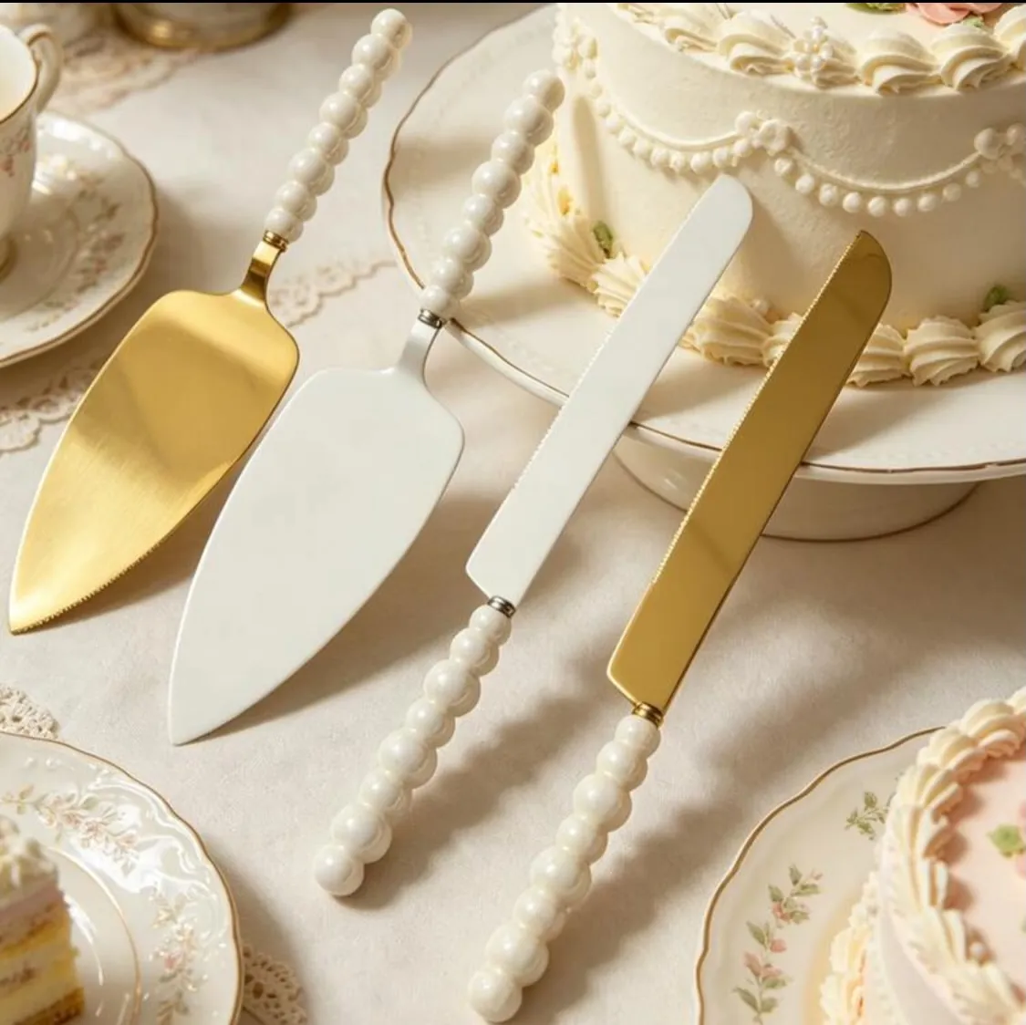Golden Cutlery Set (Spoon and Fork)