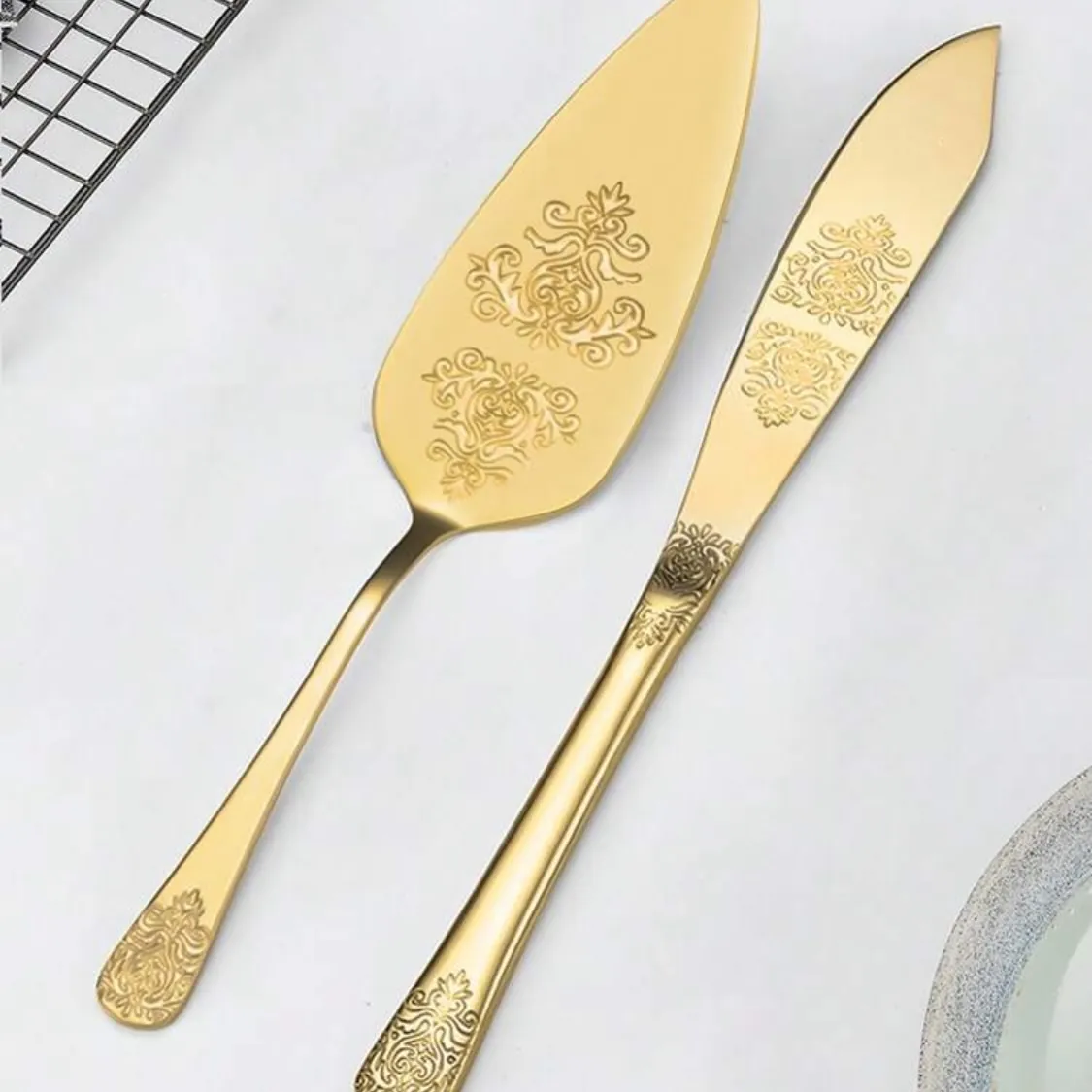 Golden Cutlery Set (Spoon and Fork)