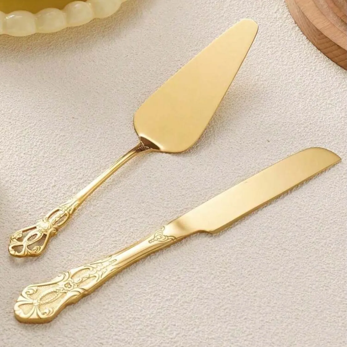 Golden Cutlery Set (Spoon and Fork)