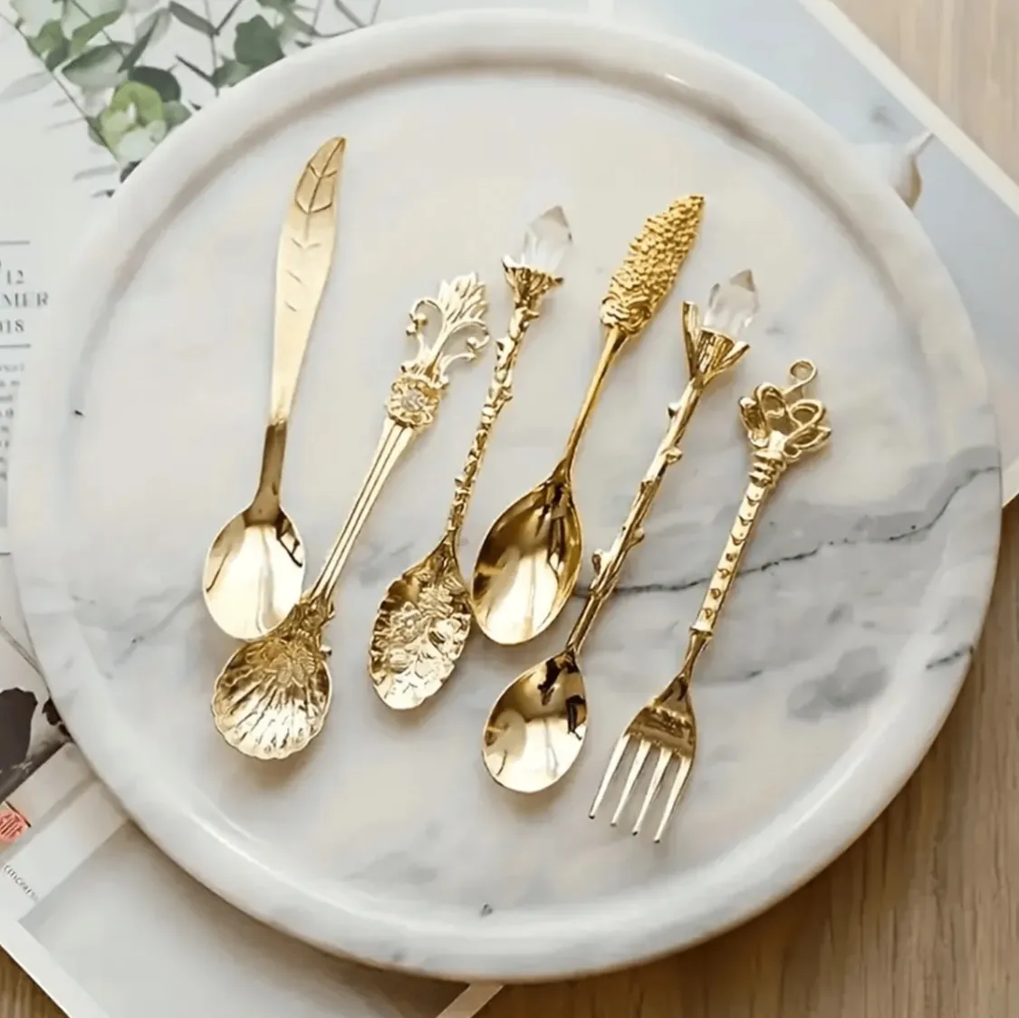 Golden Cutlery Set (Spoon and Fork)