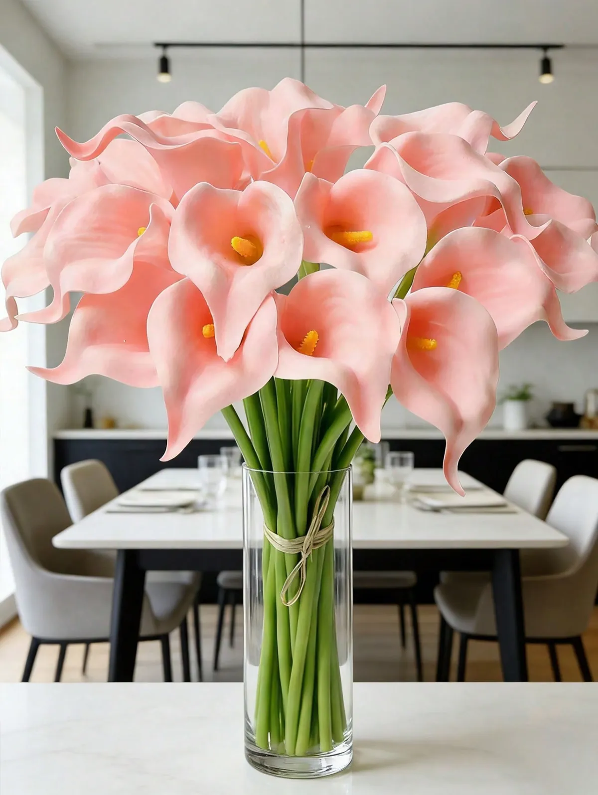Artificial Pomegranate Branches in White Vase