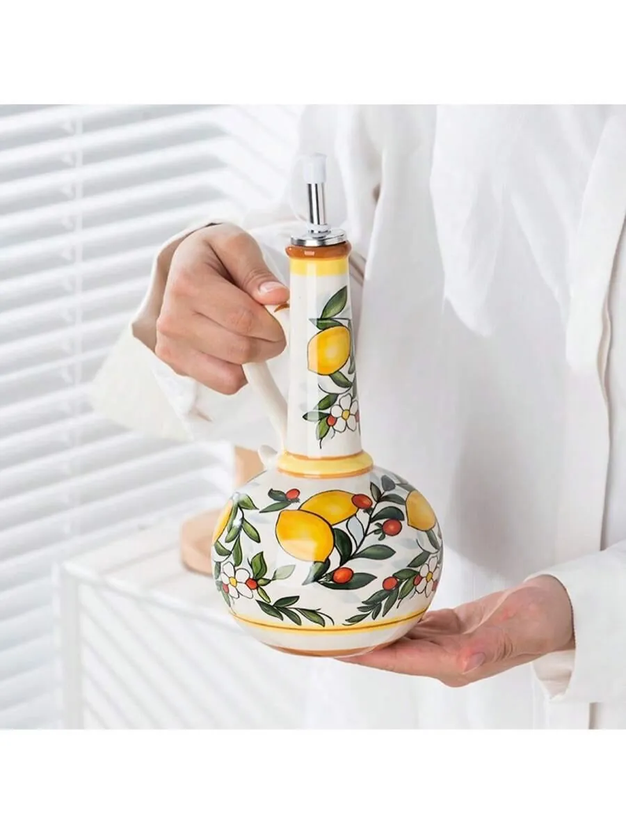Oil Dispenser Bottle with Lemon Design