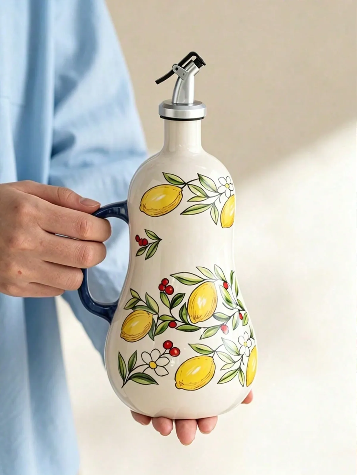 Oil Dispenser Bottle with Lemon Design
