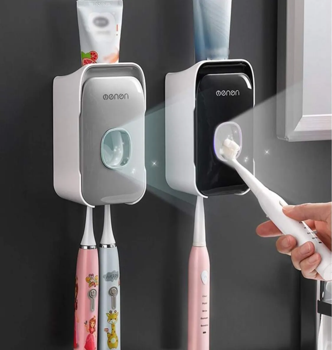 Wall-Mounted Toothbrush and Bathroom Organizer