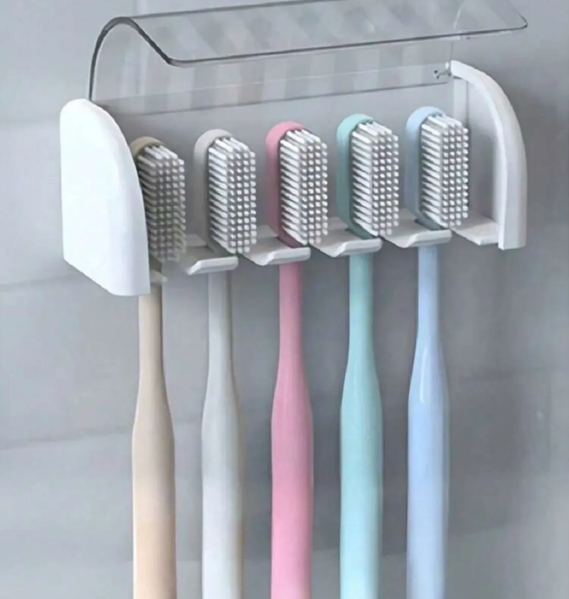Wall-Mounted Toothbrush and Bathroom Organizer