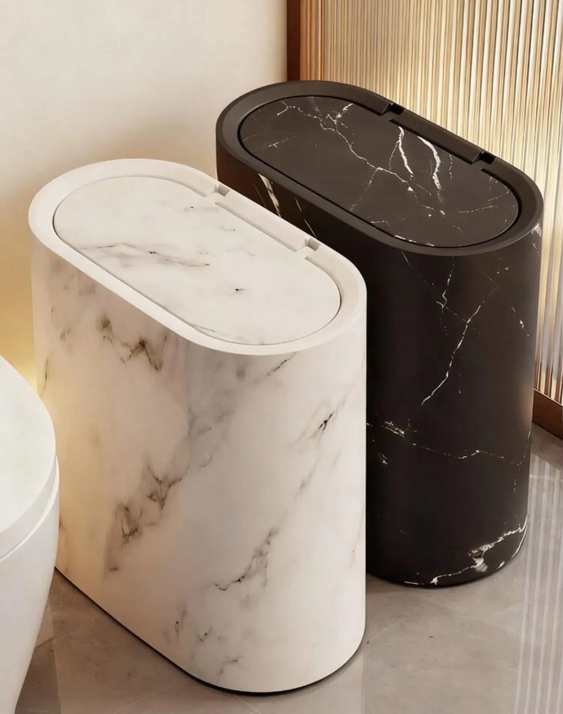 Marble Pattern Waste Bin