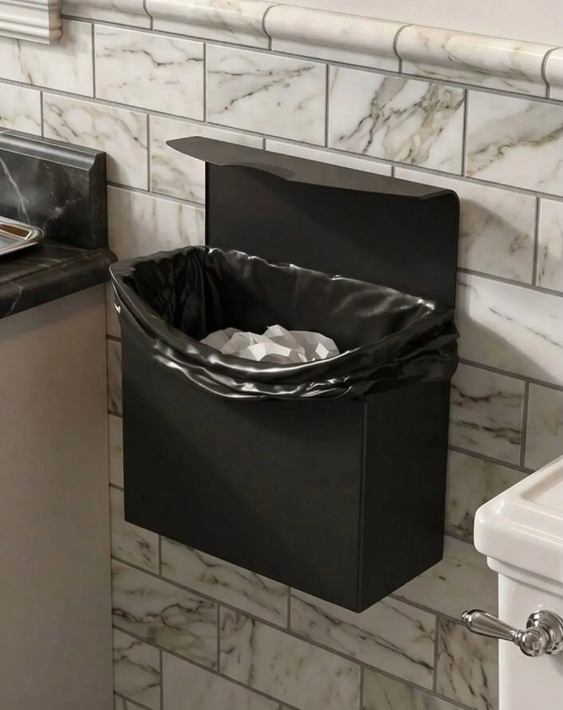 Marble Pattern Waste Bin