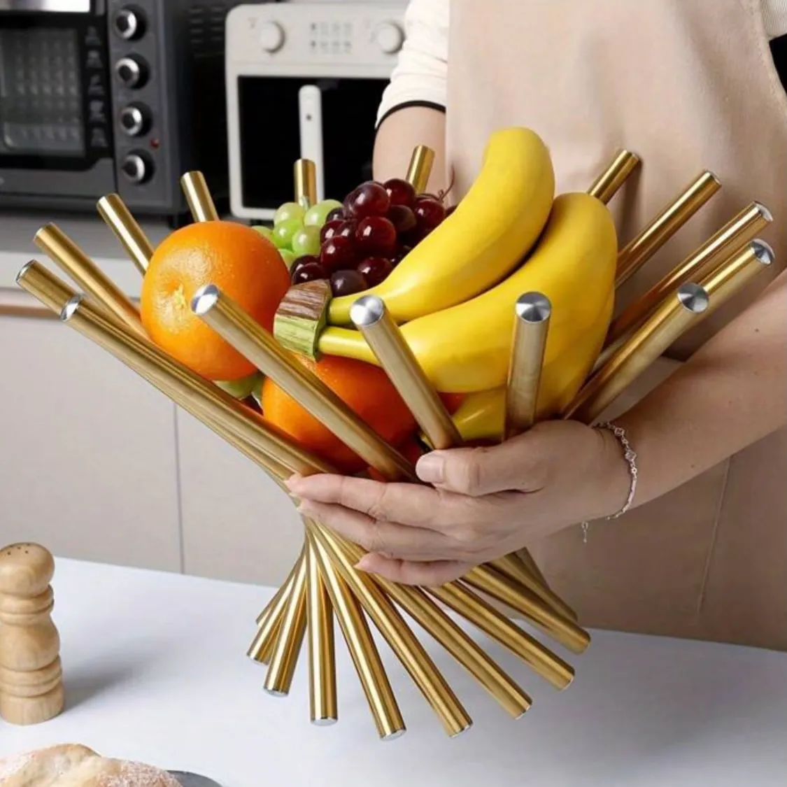 Modern Gold Metal Fruit Bowl