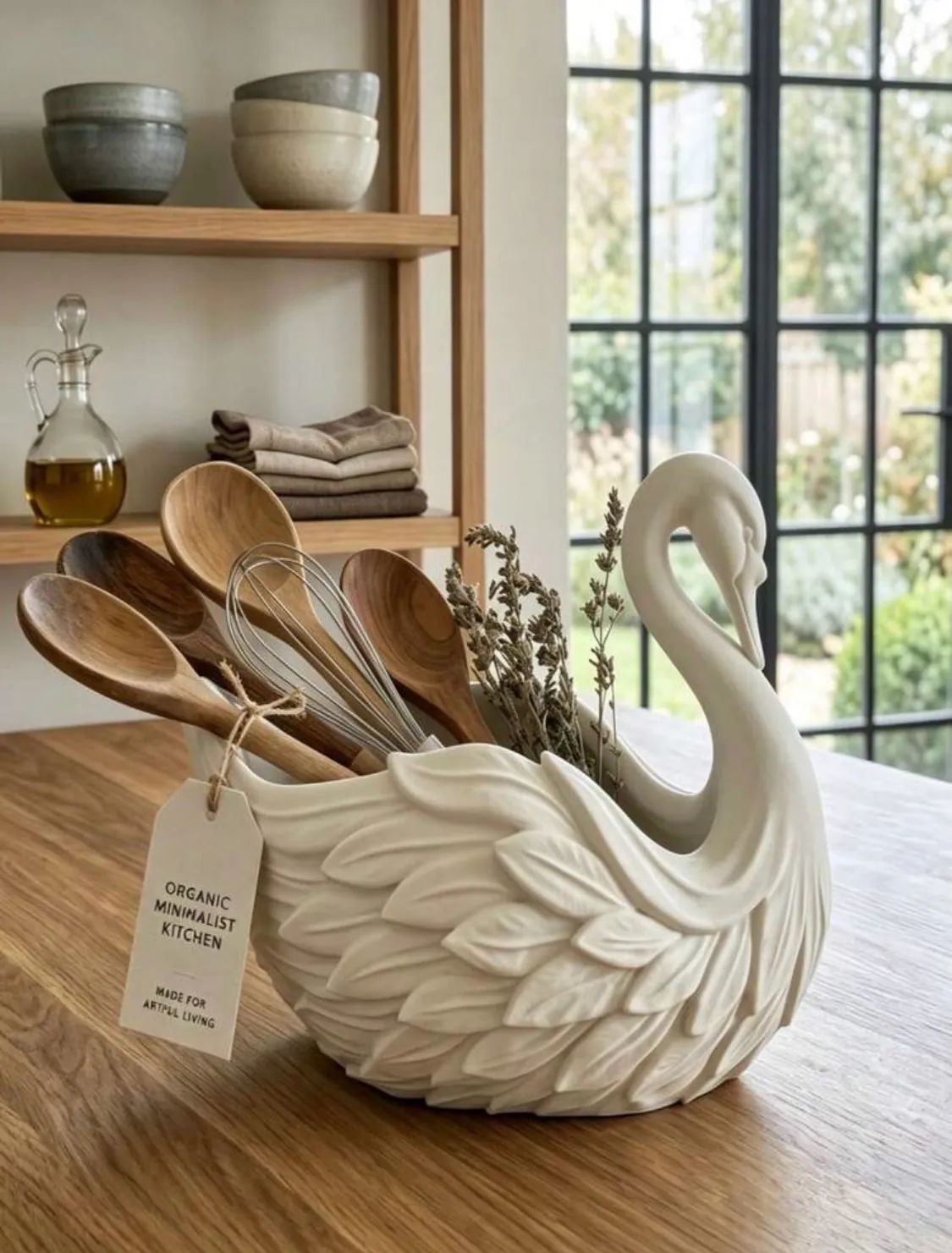 Swan-Shaped Kitchen Utensil Holder