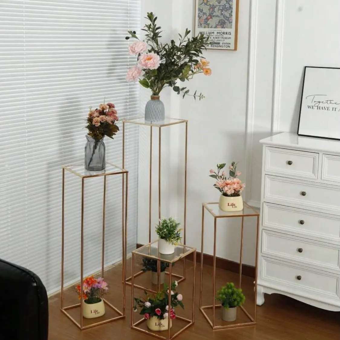 Modern Gold Candle Holder Set