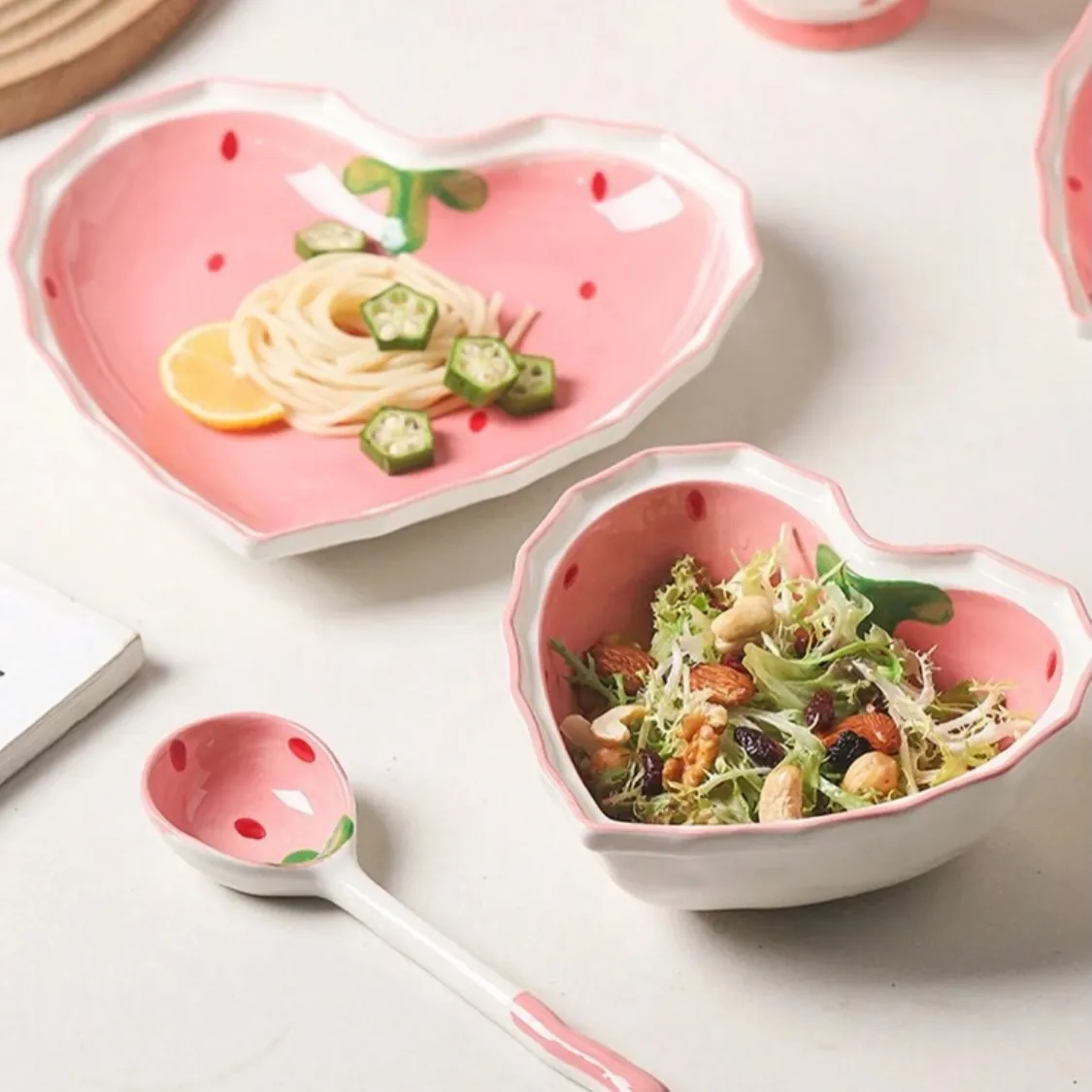 Heart-Shaped Ceramic Bowls