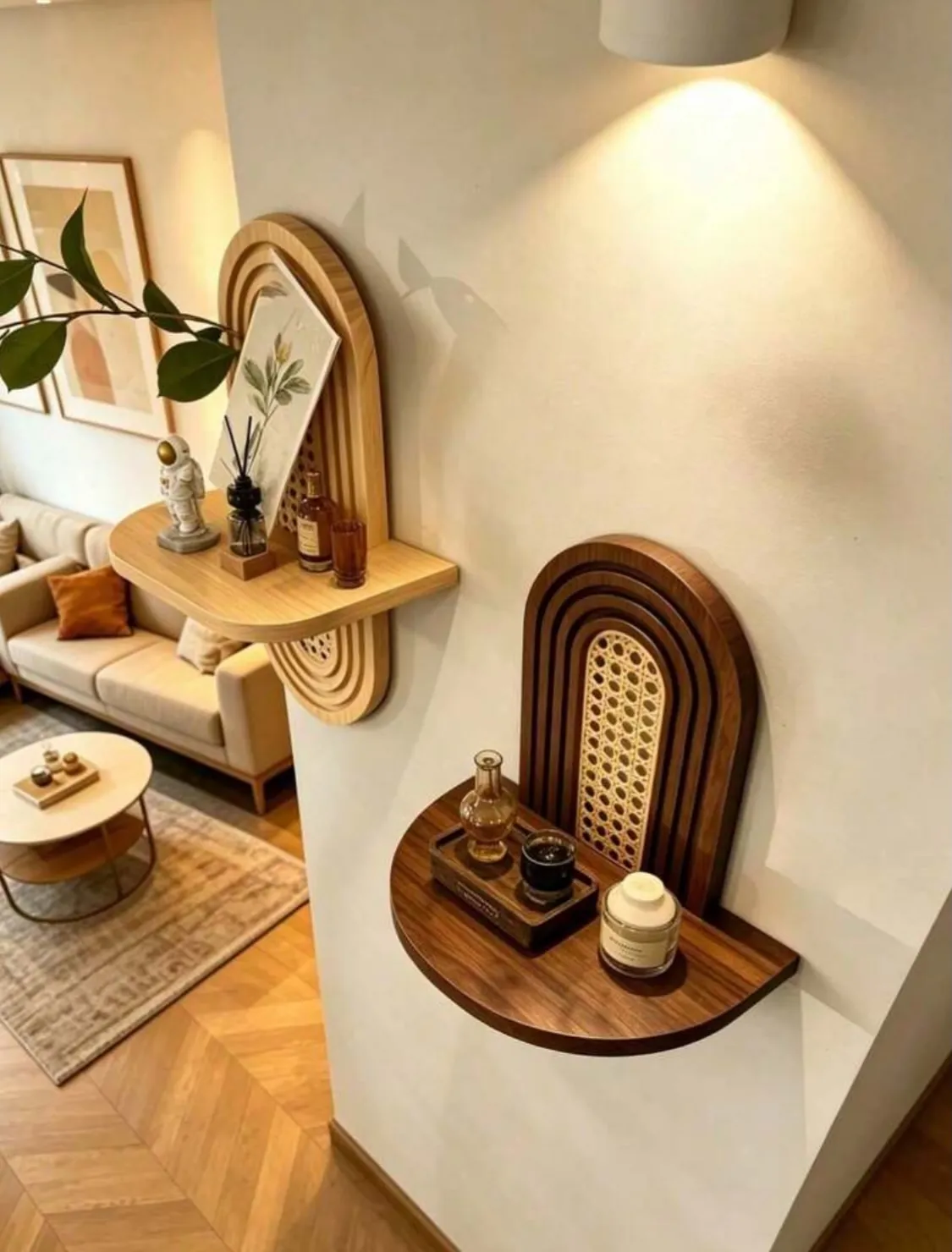 Wall-Mounted Wooden Vases
