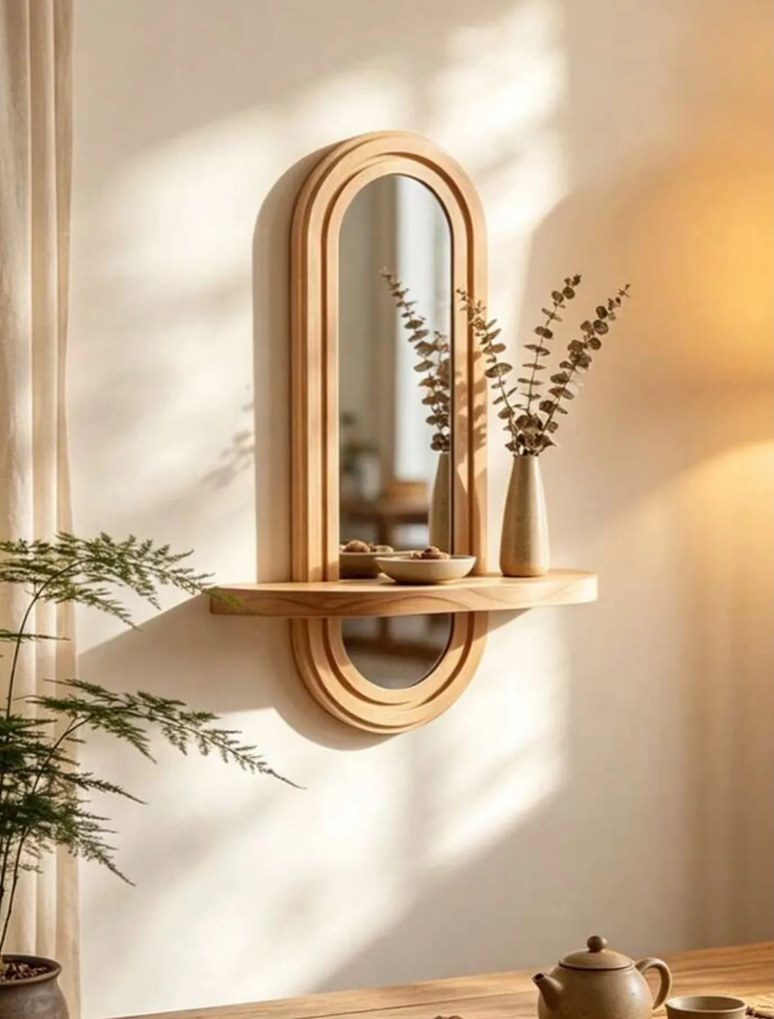 Wall-Mounted Wooden Vases