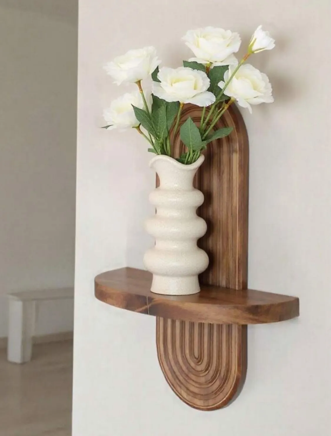 Wall-Mounted Wooden Vases