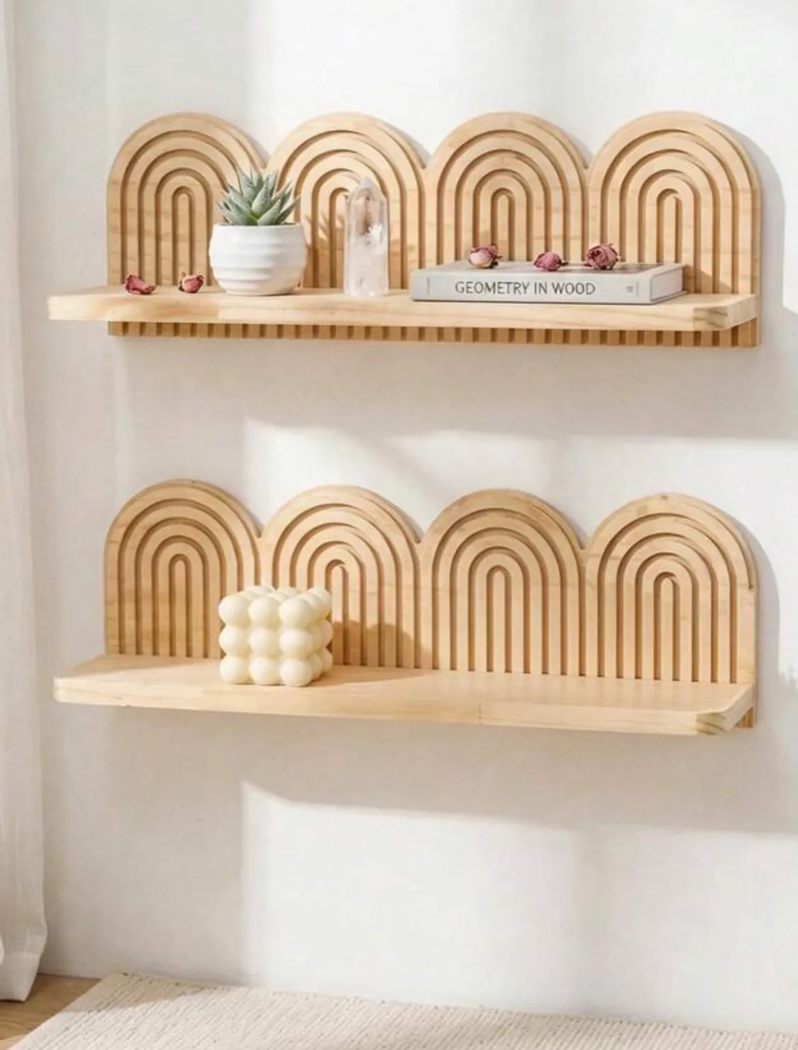 Wall-Mounted Wooden Vases