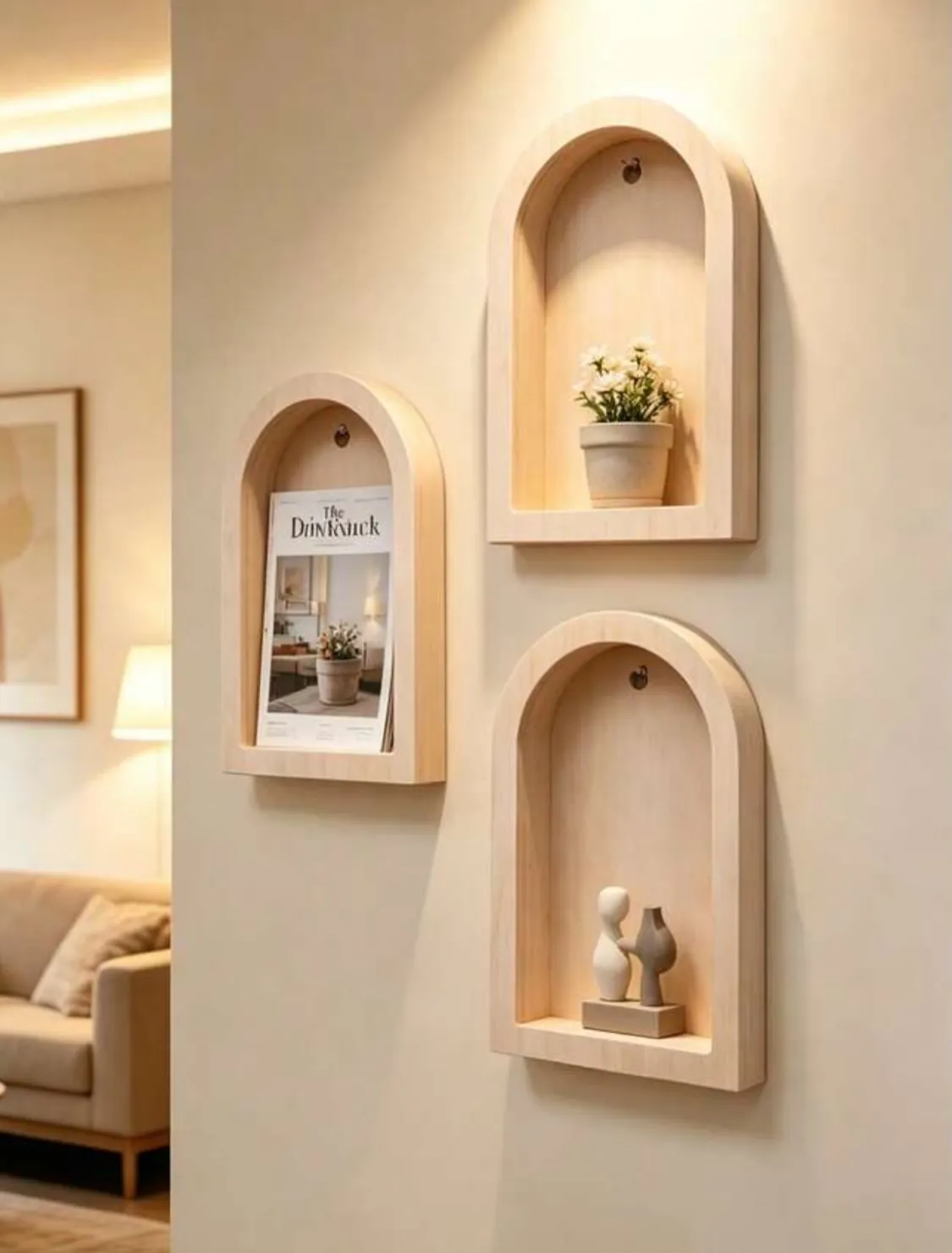 Wall-Mounted Wooden Vases