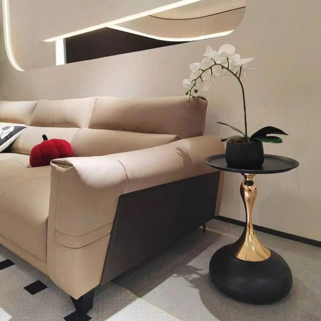 Modern Living Room Sofa and Side Table Set
