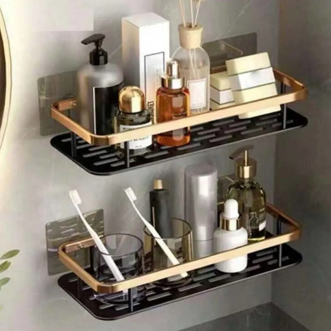 Bathroom Shelf with Towel Rack