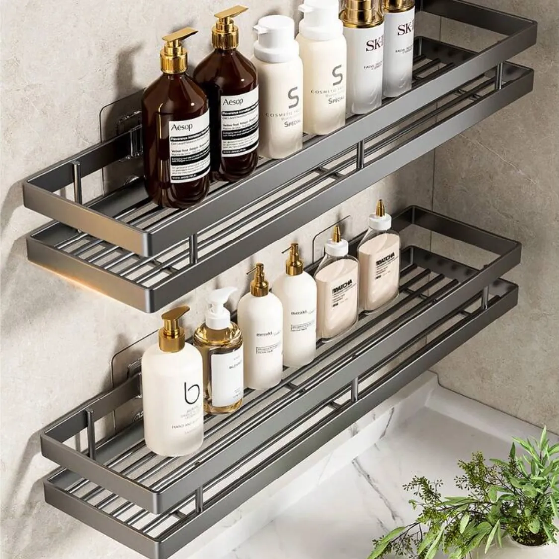 Bathroom Shelf with Towel Rack