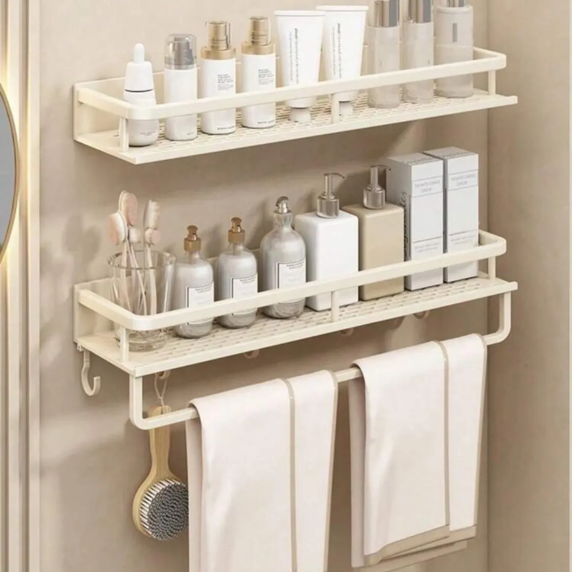 Bathroom Shelf with Towel Rack