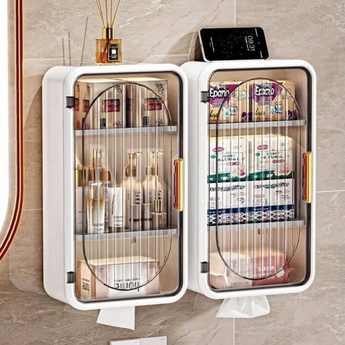 Bathroom Shelf with Towel Rack