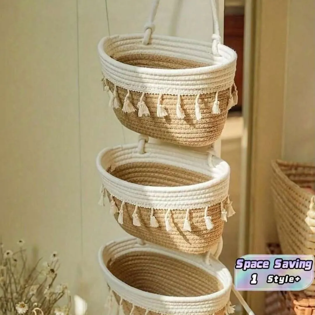 Woven Rattan Bear-Shaped Wall Shelf