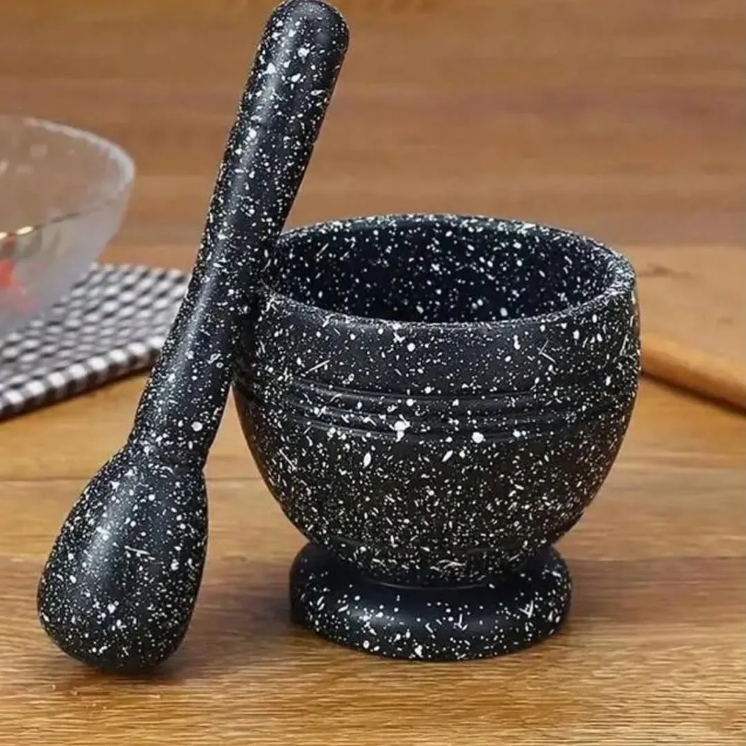 Black Speckled Mortar and Pestle Set