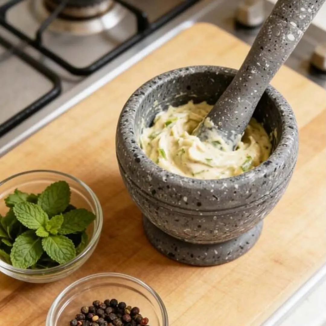 Black Speckled Mortar and Pestle Set