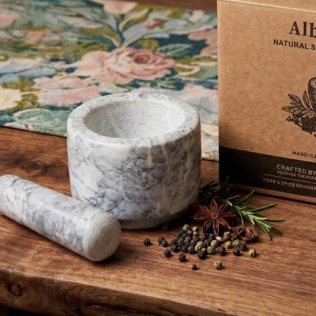 Black Speckled Mortar and Pestle Set