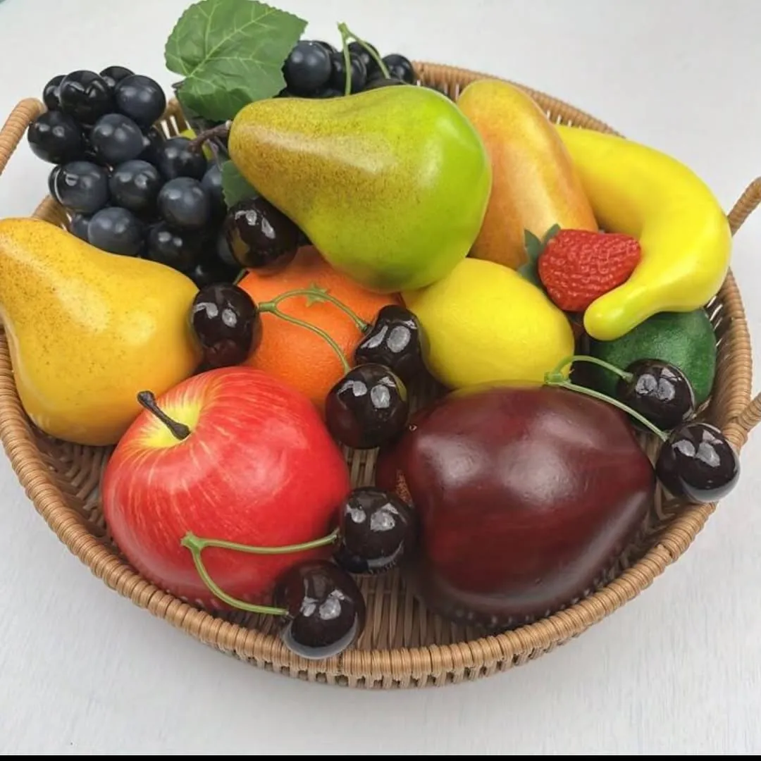 Artificial Red Apples in Basket