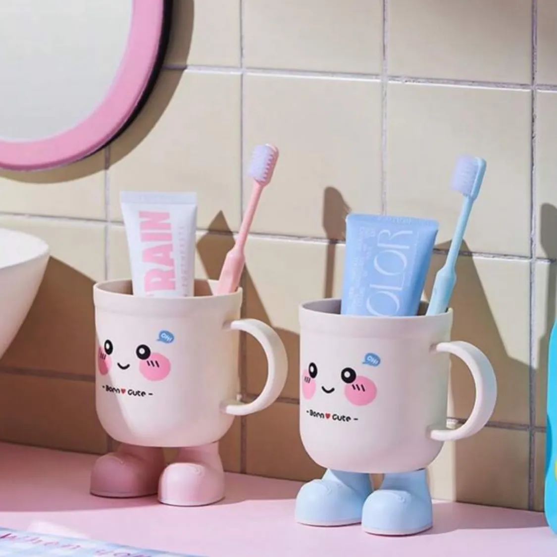 Cute Toothbrush and Toothpaste Holder