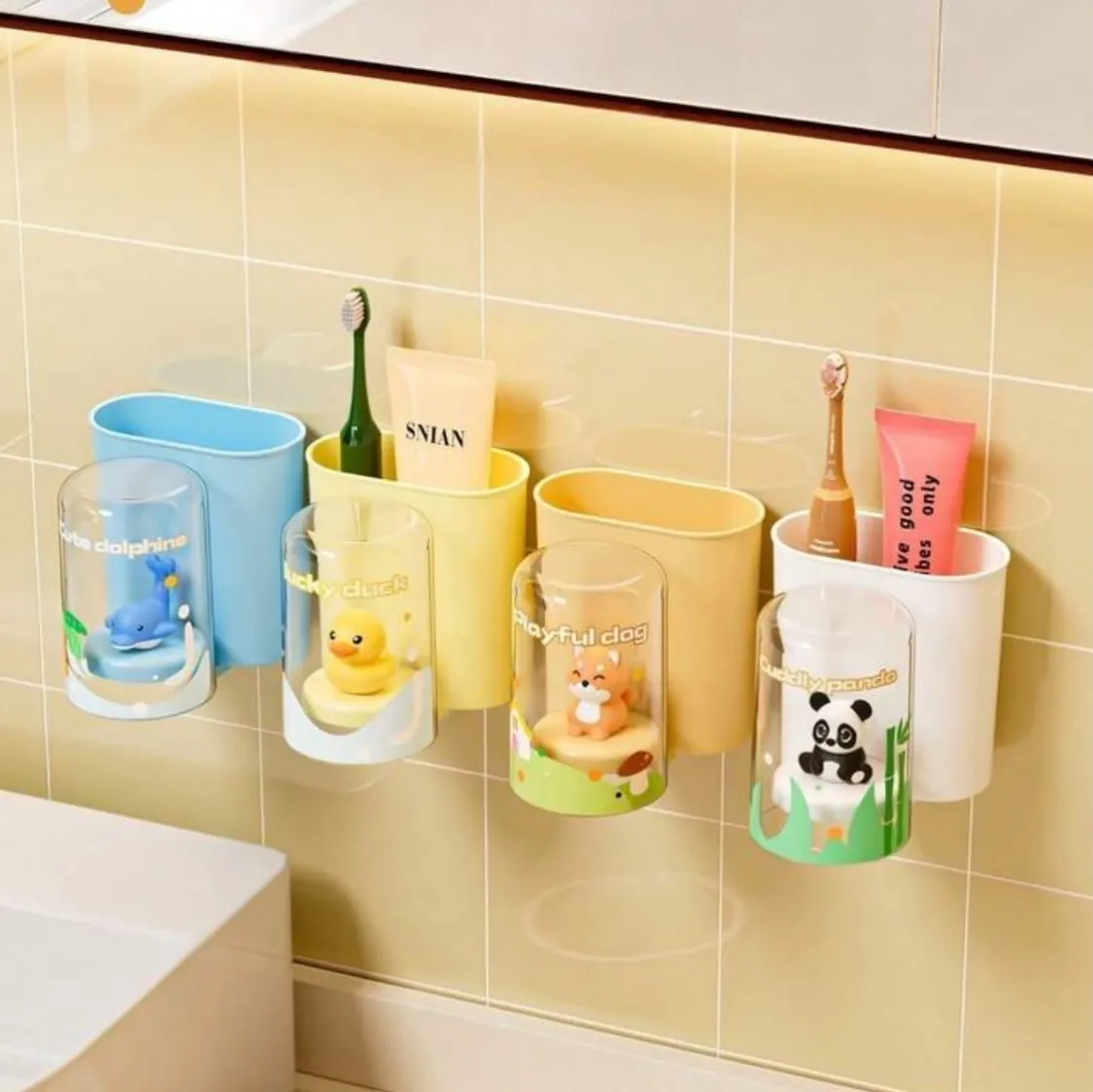 Cute Toothbrush and Toothpaste Holder