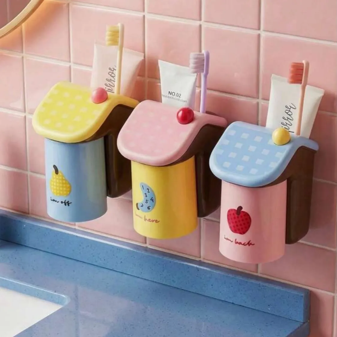 Cute Toothbrush and Toothpaste Holder