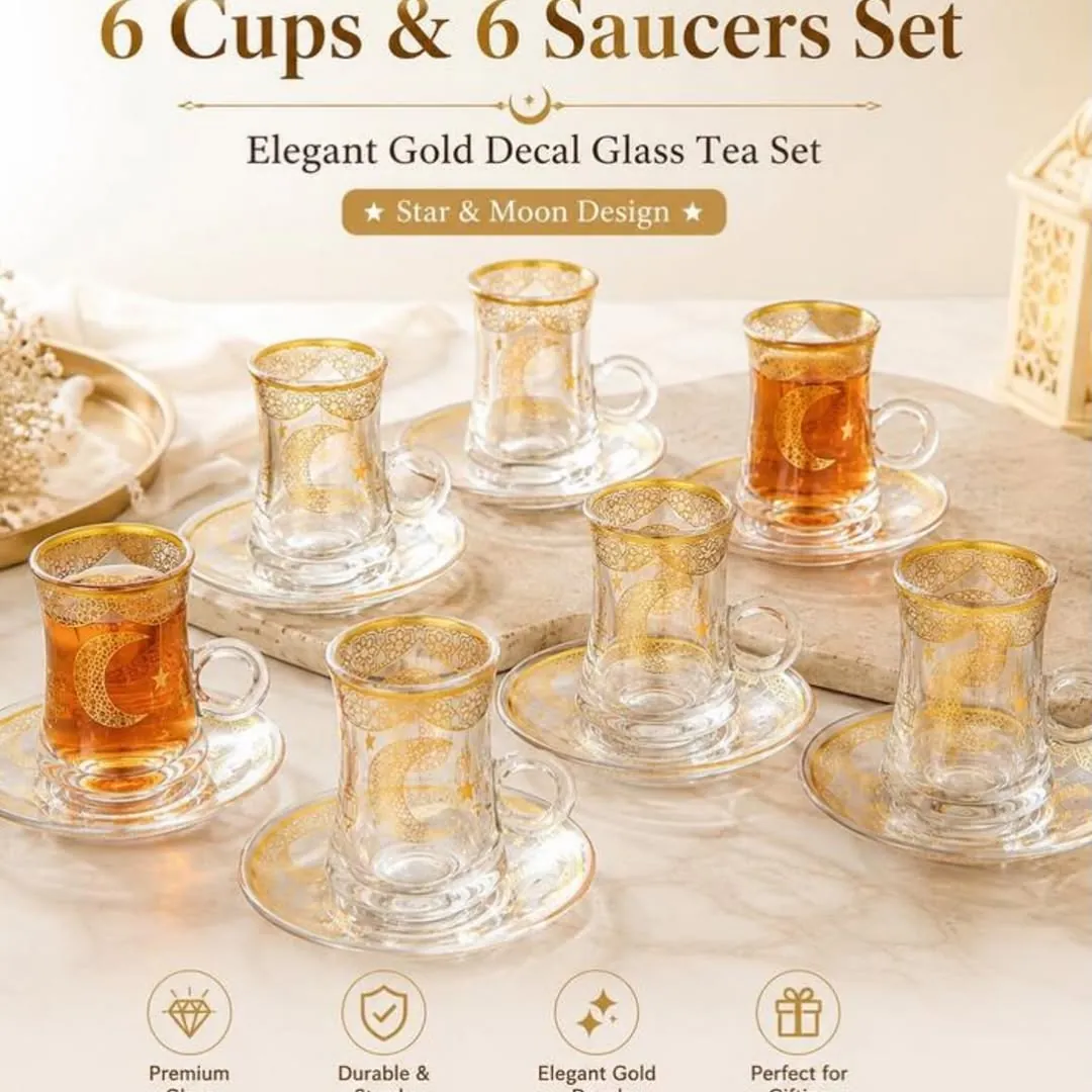 Vintage Floral Glass Cup Set