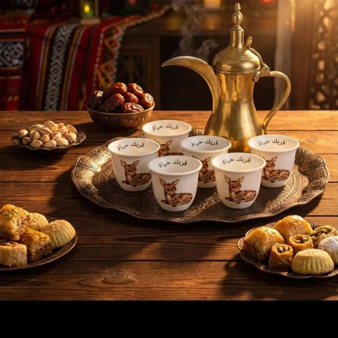 Floral Glass Tea Cup Set