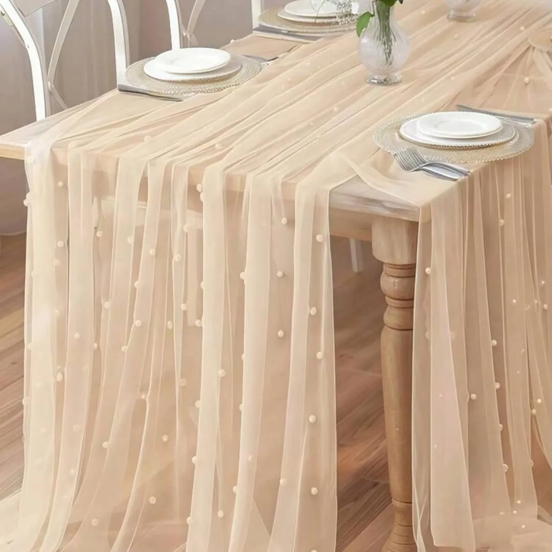 Black Pearl Tulle Tablecloth