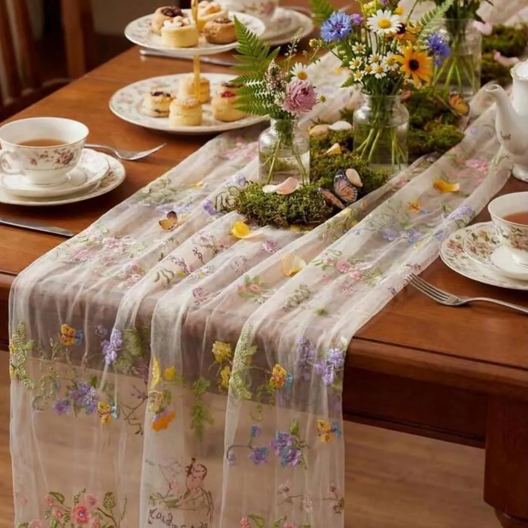 Black Pearl Tulle Tablecloth