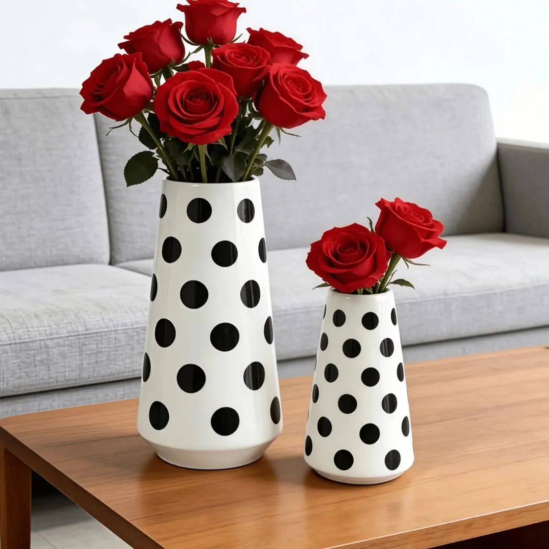 Ceramic Vase with Red Bow