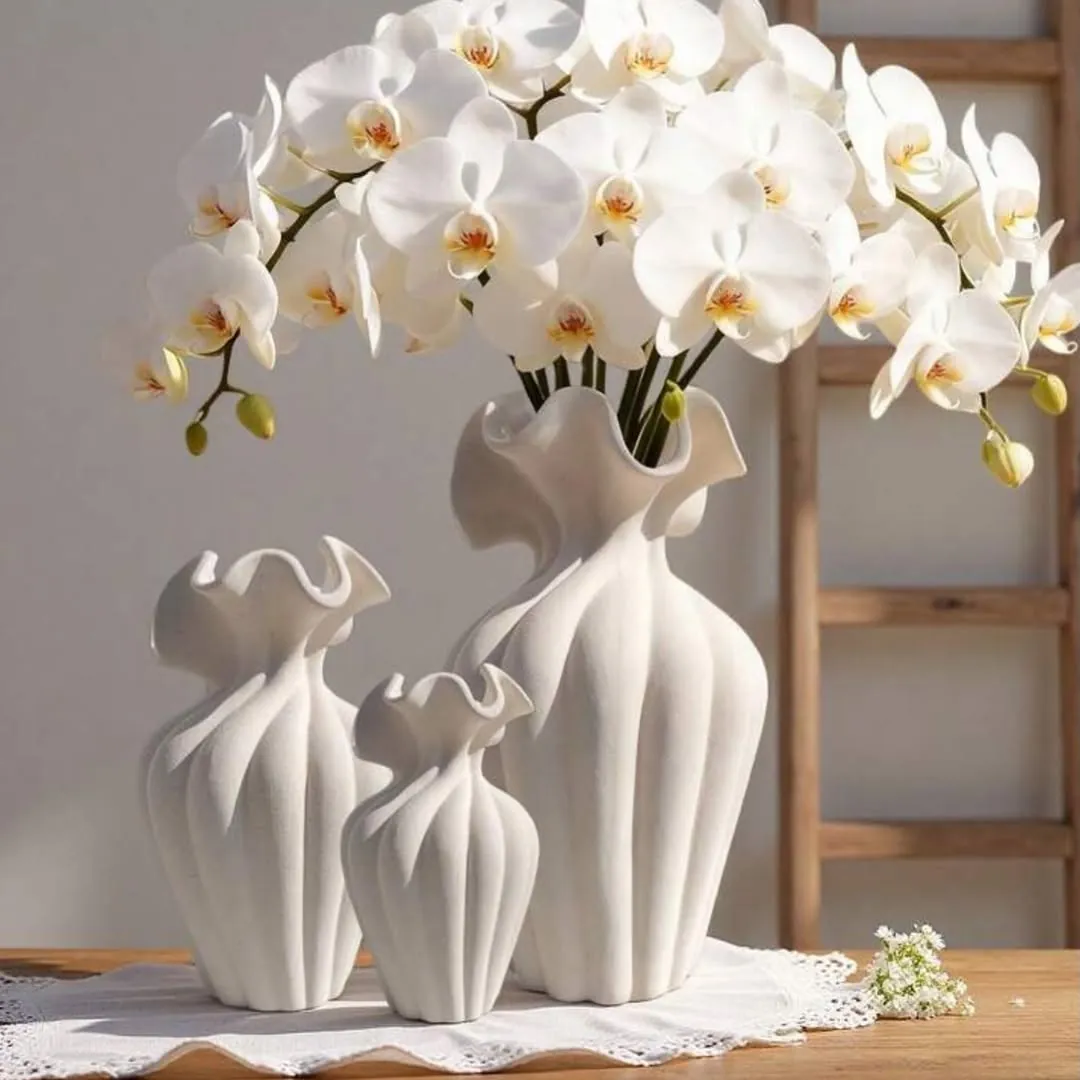 Ceramic Vase with Red Bow