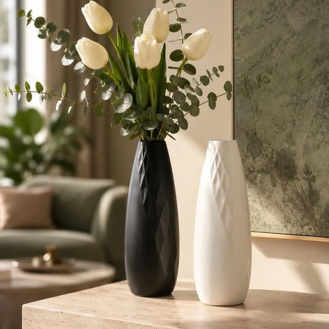 Ceramic Vase with Red Bow