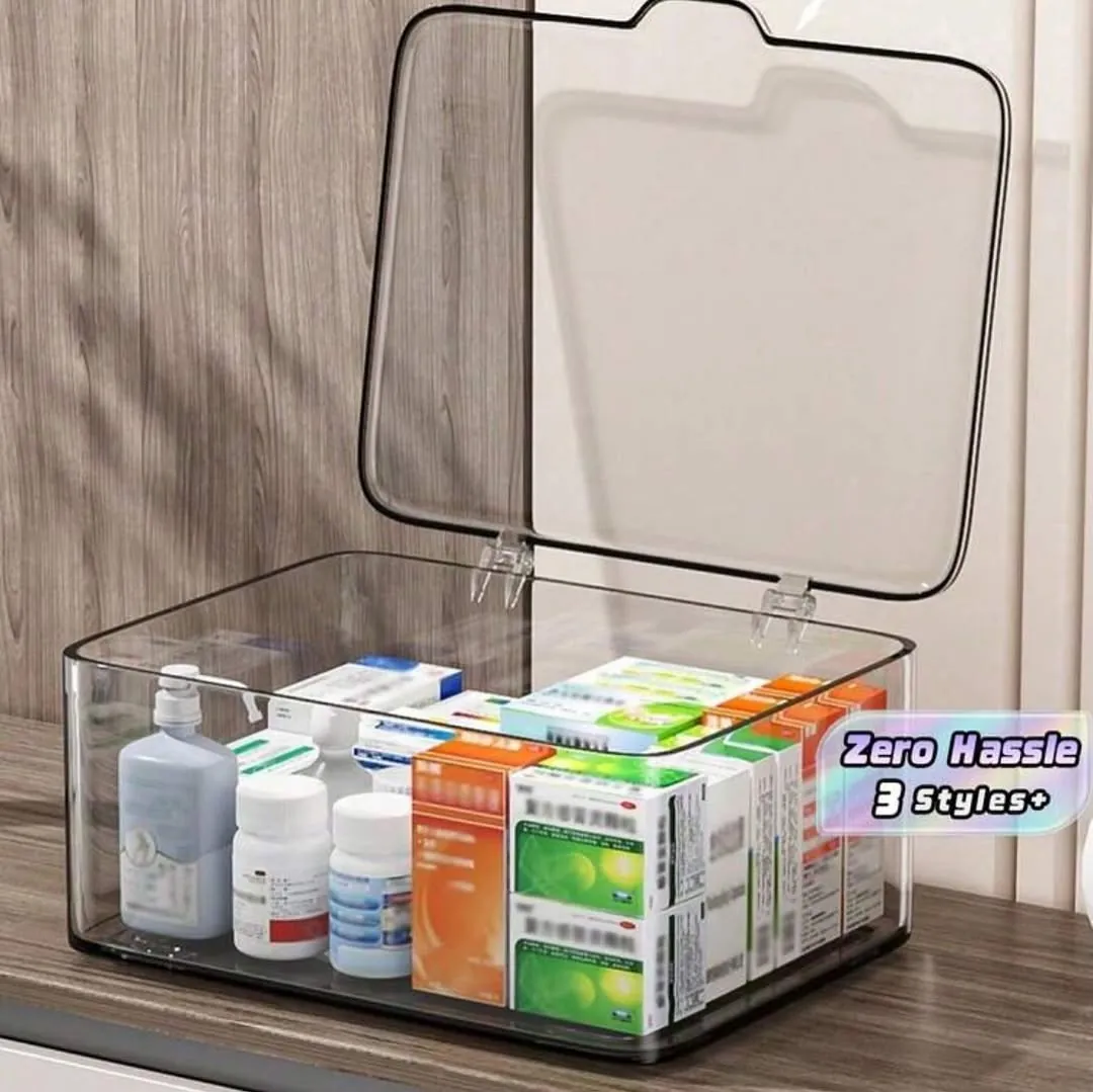 Clear Acrylic Medicine Organizer Box